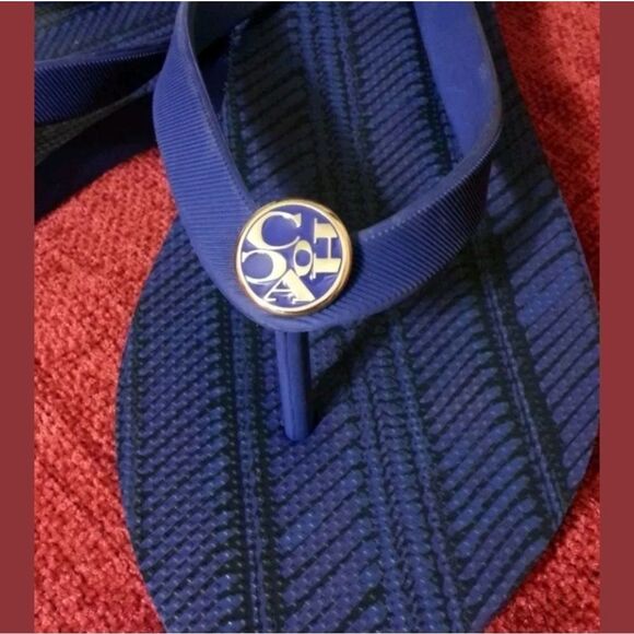 COACH BLUE SIGNATURE WOMEN'S SANDALS 7/8 - Picture 2 of 3